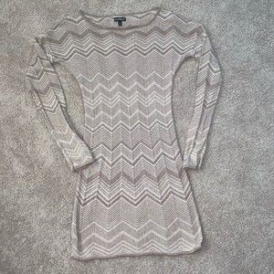 👗 EXPRESS Chevron Sweater Dress Metallic. Size XS.